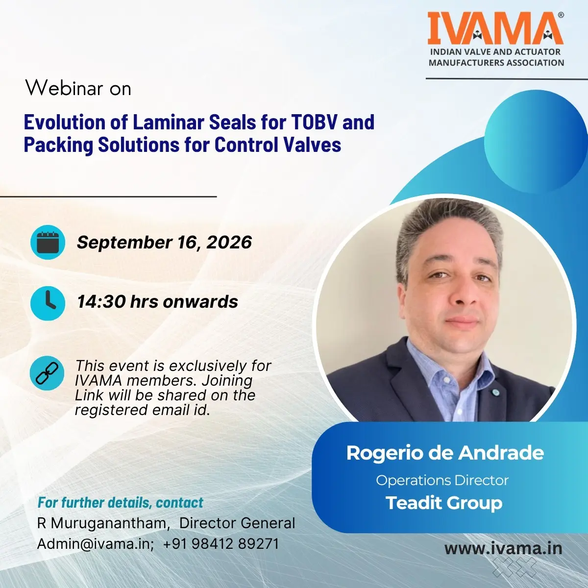 IVAMA Technical Webinar Evolution of Laminar Seals for TOBV & Packing Solutions for Control Valves